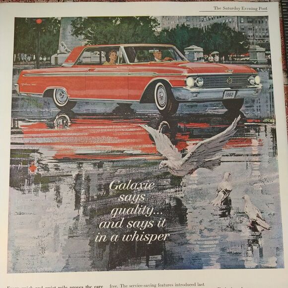 1961 Ford Galaxie Quality / Whisper - Red Car - Original Vtg PRINT AD Ephemera - Picture 4 of 10